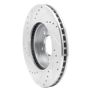 Ford Escape Brake Rotor (1) - Front Right - R1 Concepts - Drilled & Slotted - Silver - `05-`12